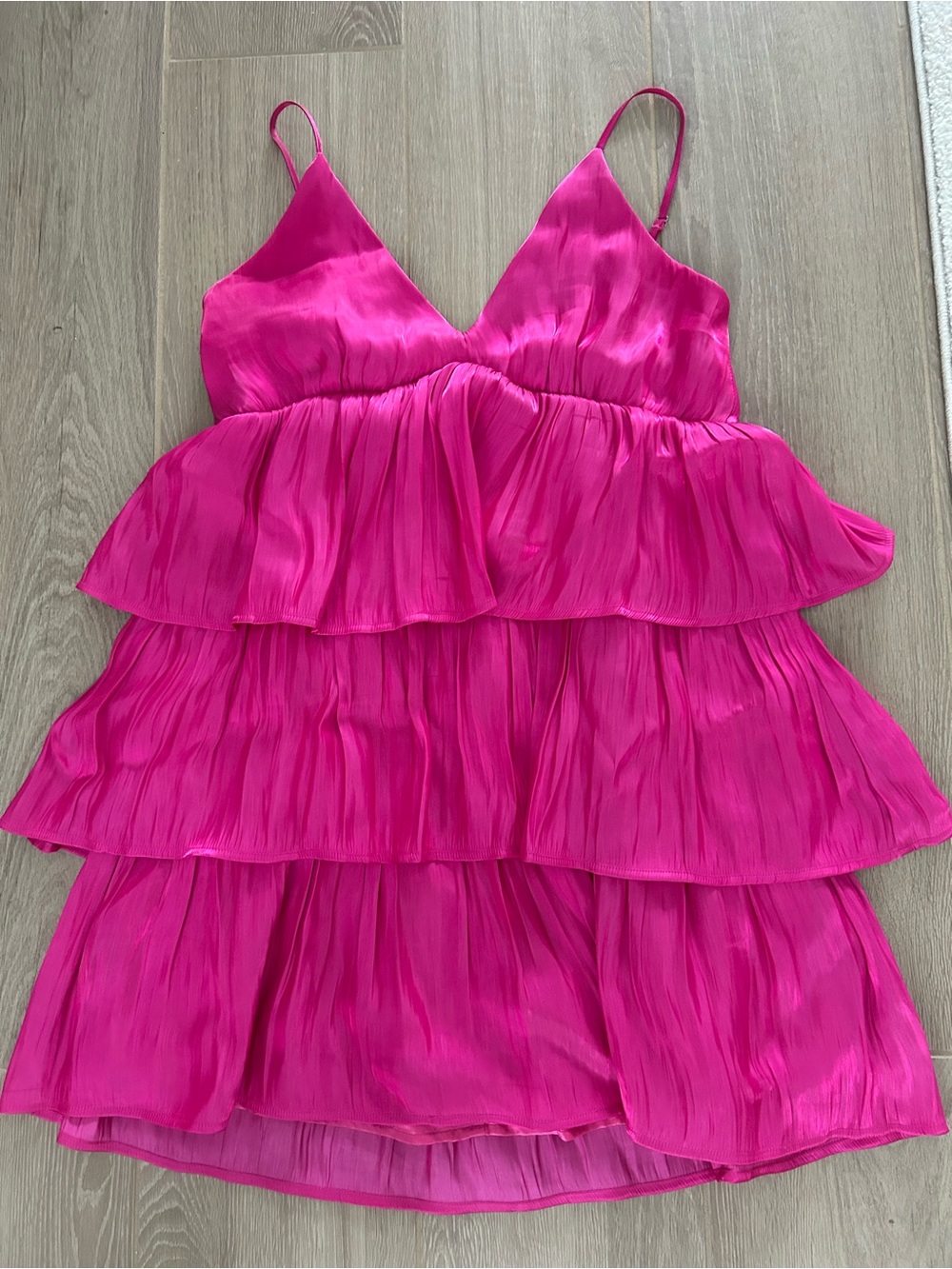 TCEC Hot Pink Tiered Mini Dress